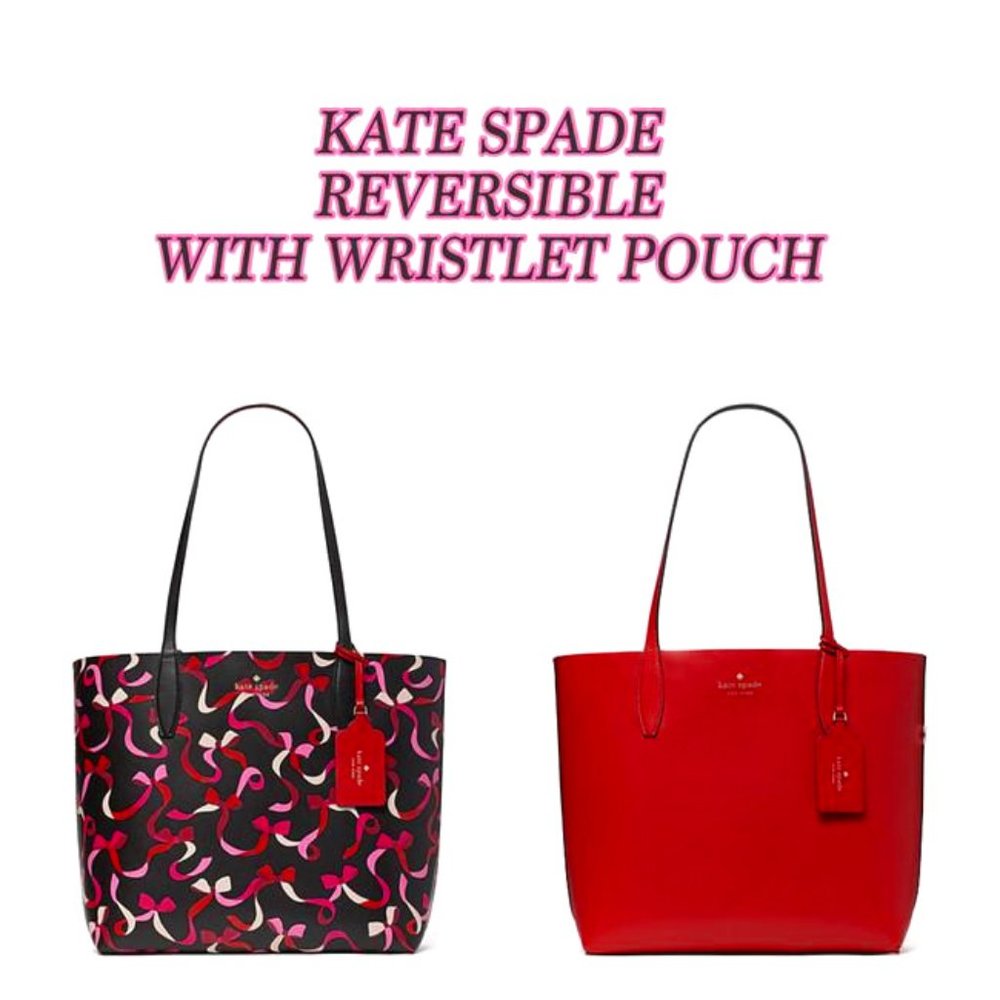 Kate Spade Wrapping Party Large Reversible Tote with Detachable Wristlet